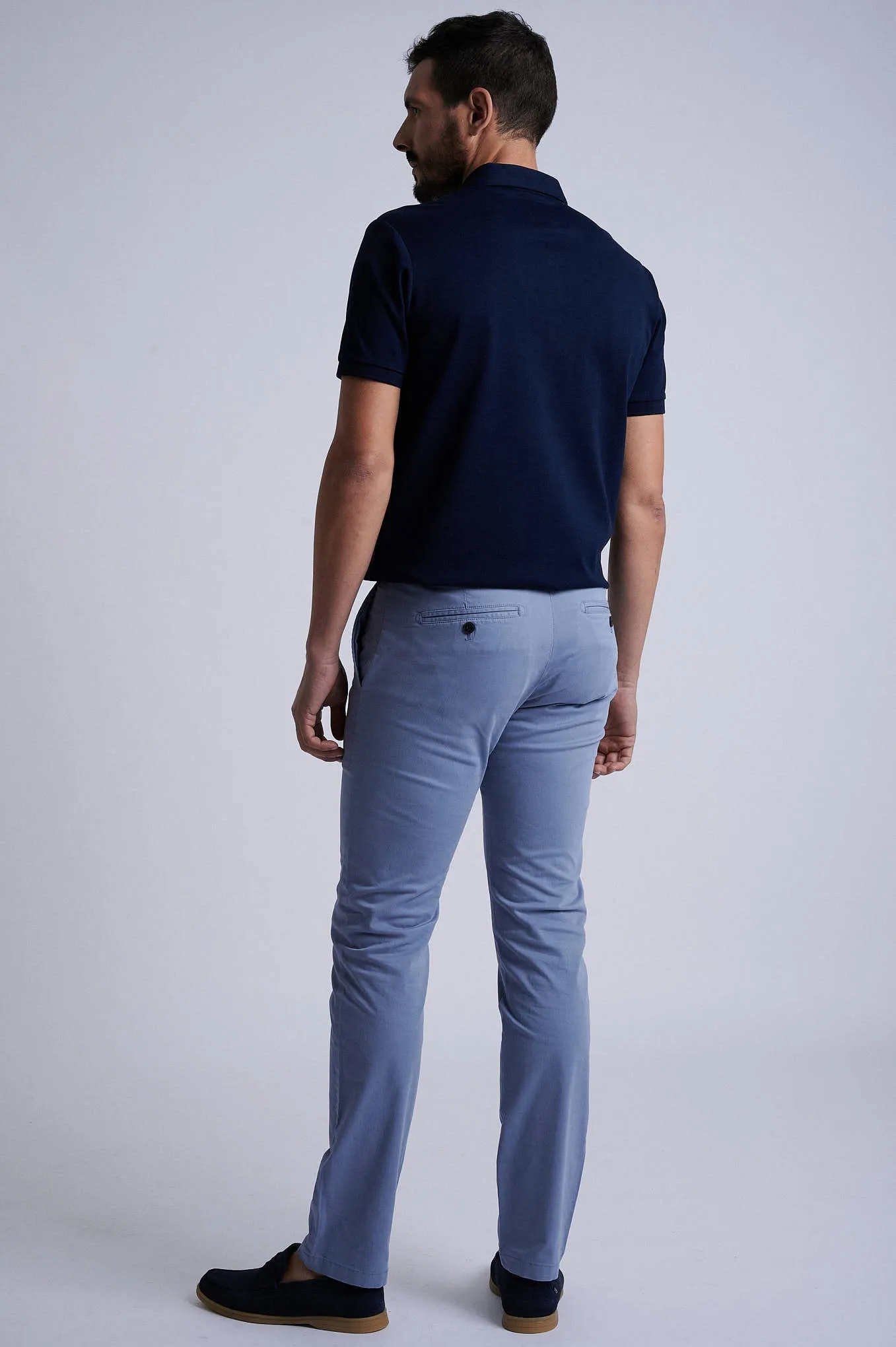 Slim fit garment dye chino in Cotton Elastane