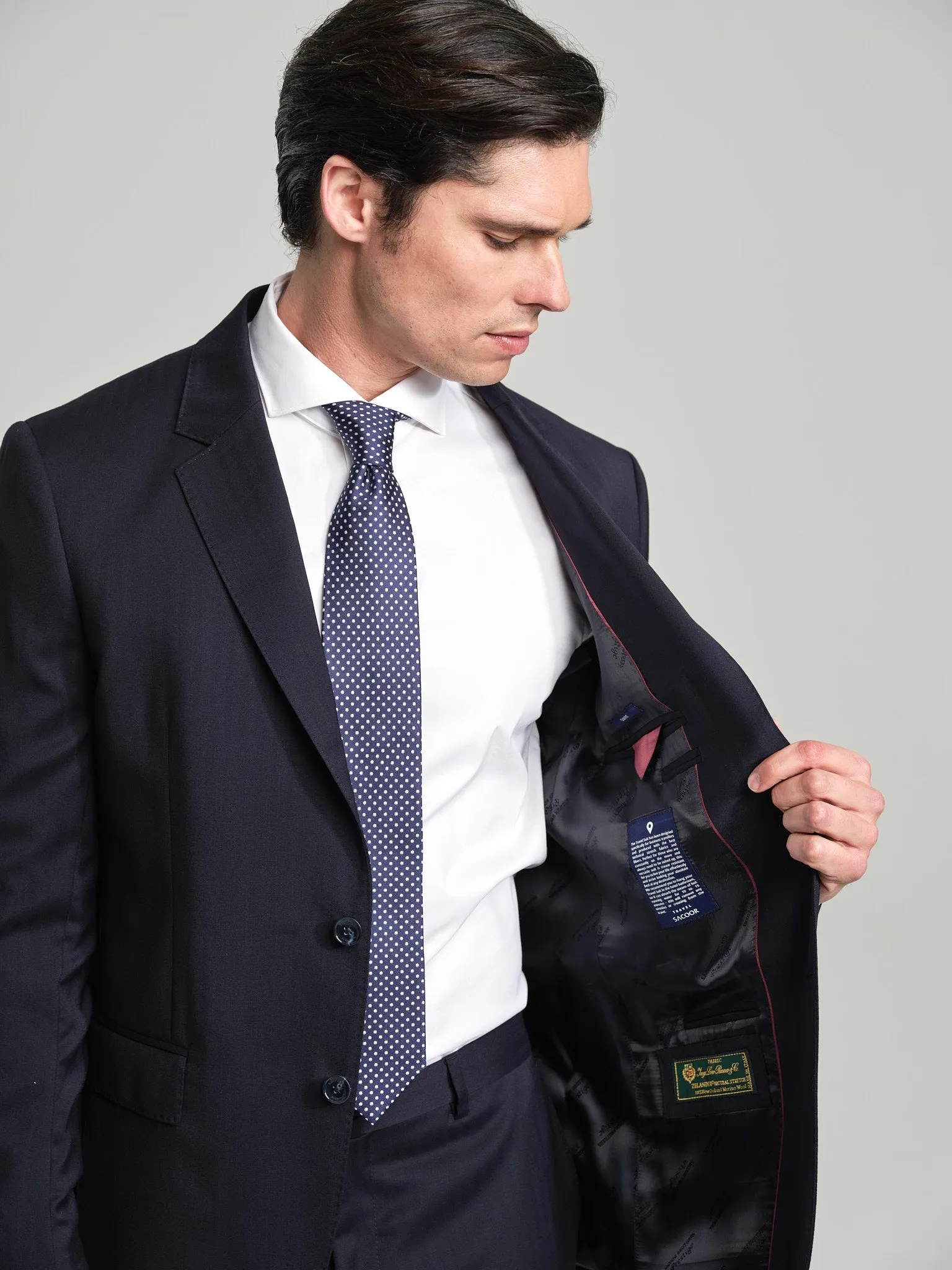 Slim fit K-Easy Travel prestige herringbone suit