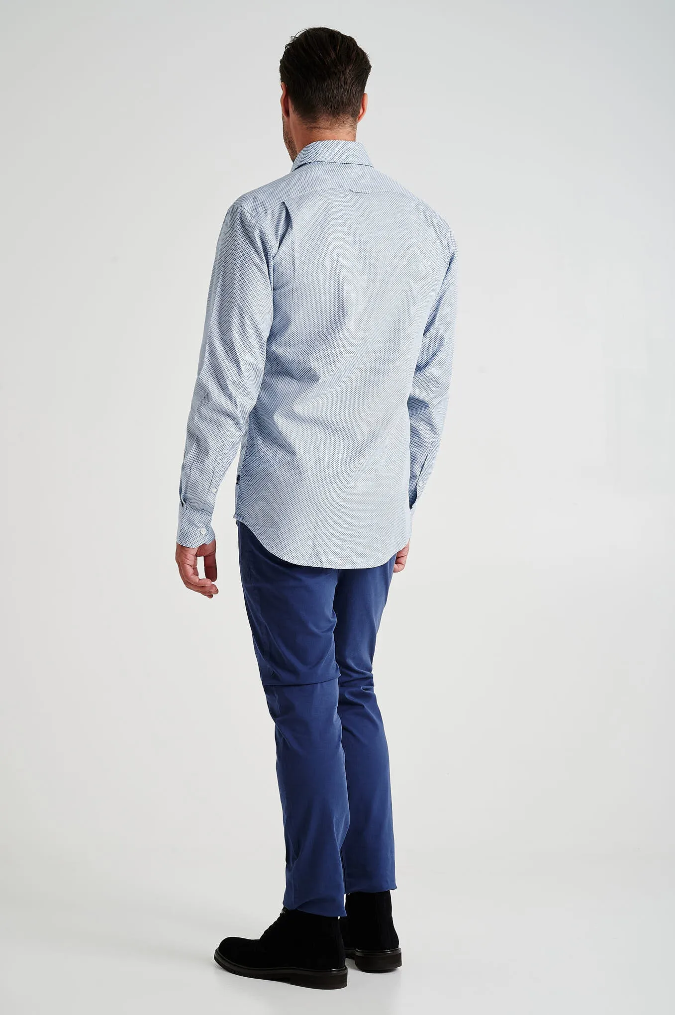 Slim fit plain organic cotton chino trousers