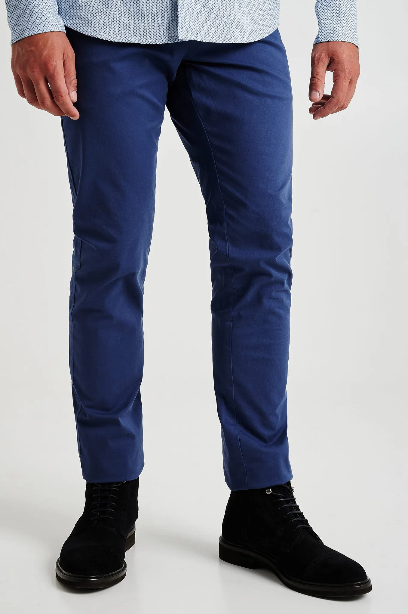 Slim fit plain organic cotton chino trousers