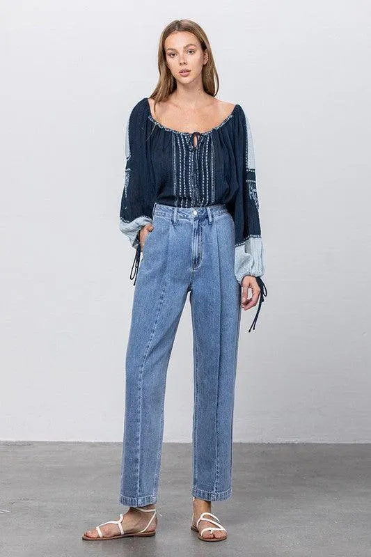 Slouchy Cropped High Waist Jeans