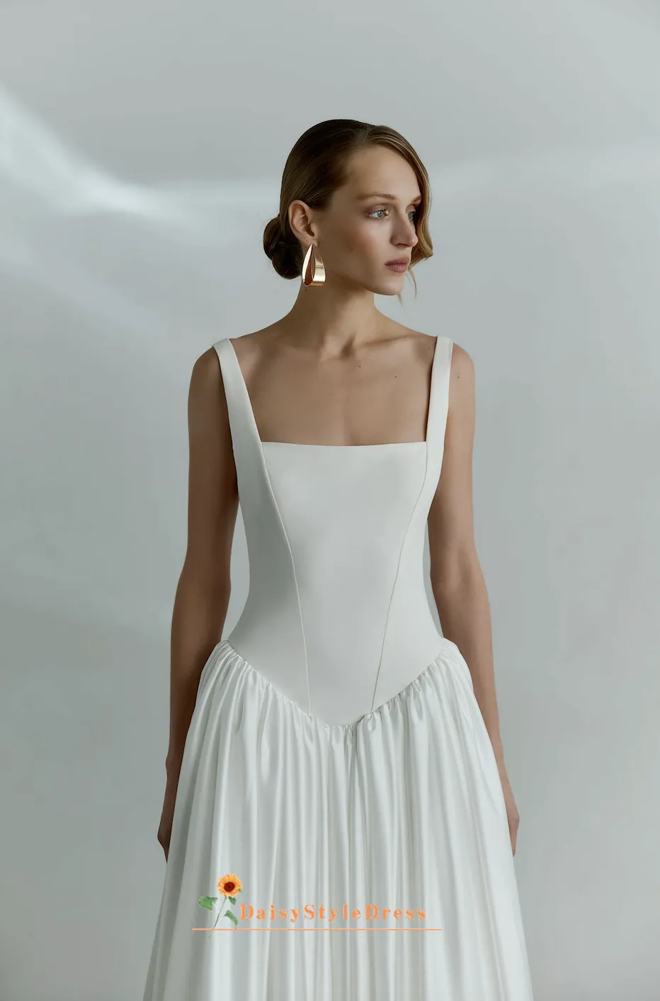 Square Neckline Wedding Dress with Pocket