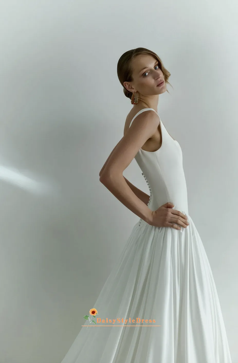 Square Neckline Wedding Dress with Pocket