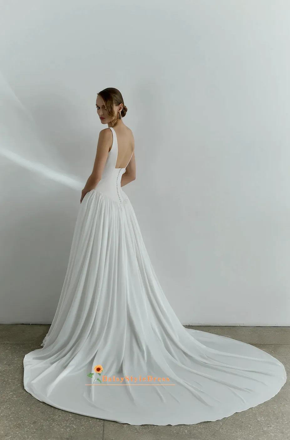 Square Neckline Wedding Dress with Pocket