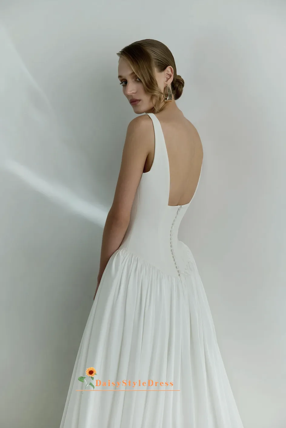 Square Neckline Wedding Dress with Pocket