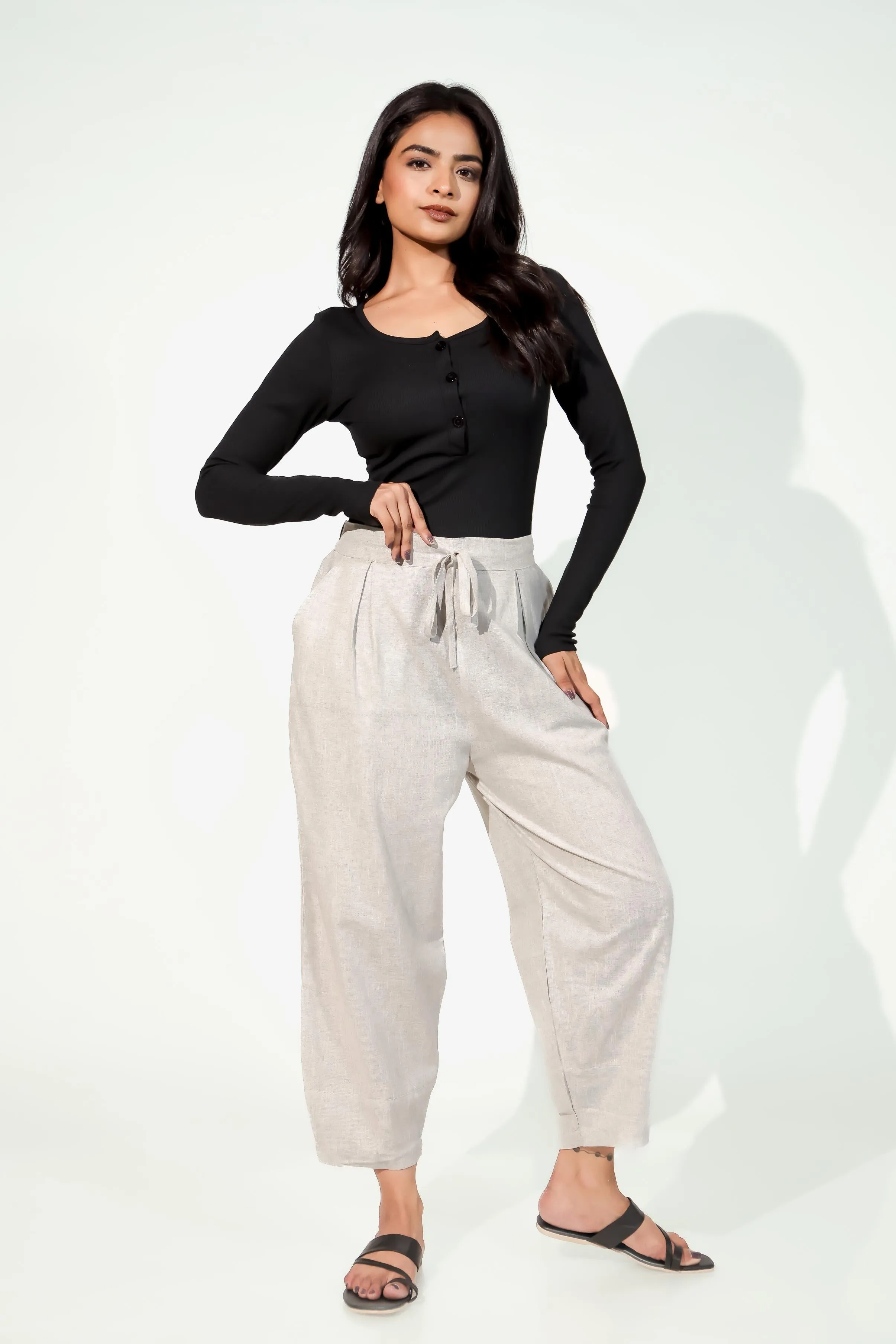 Steel Grey Women's Regular-Fit Trousers