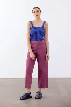 Straight-Fit Pant Cotton Gabardine - Ciruela