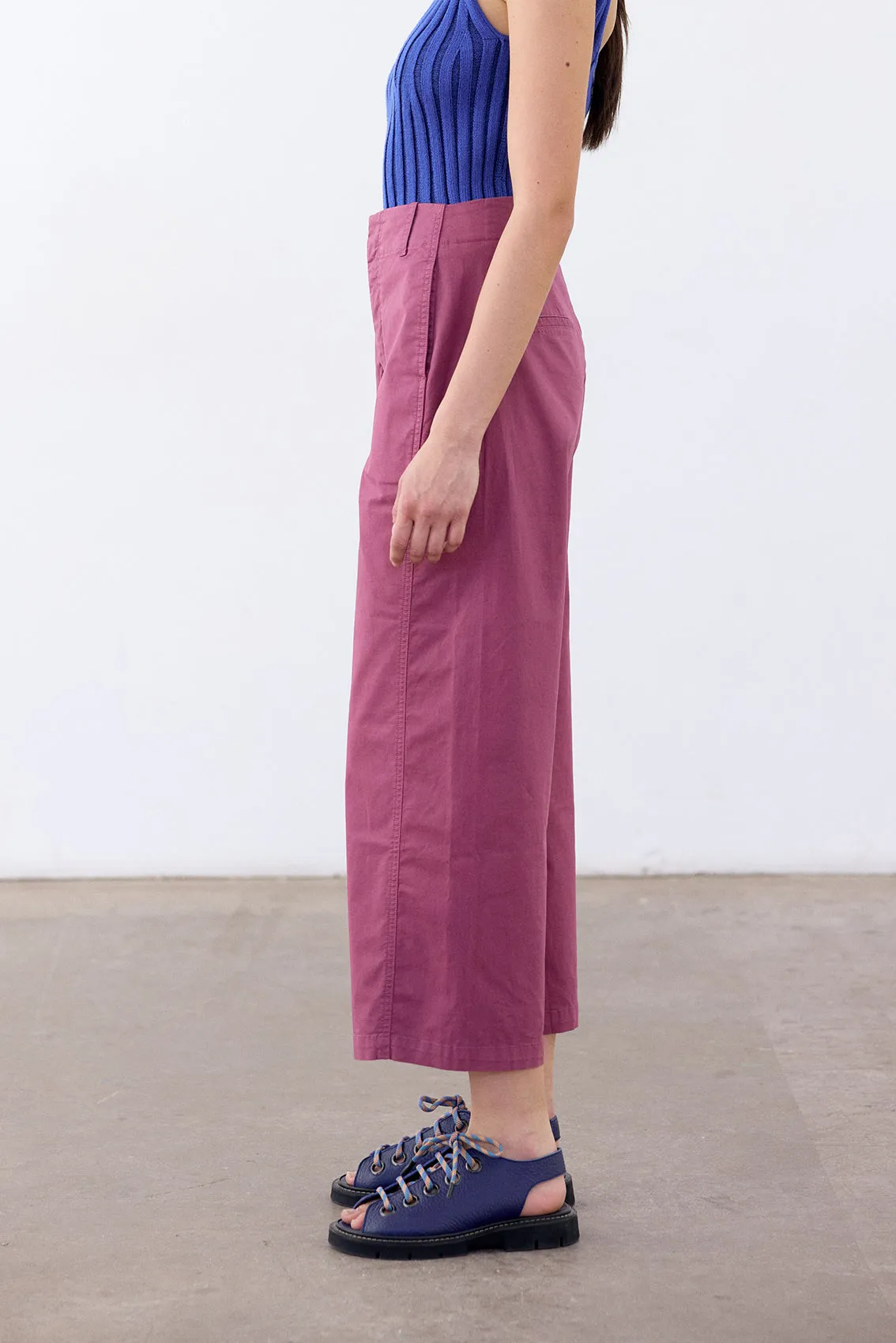 Straight-Fit Pant Cotton Gabardine - Ciruela