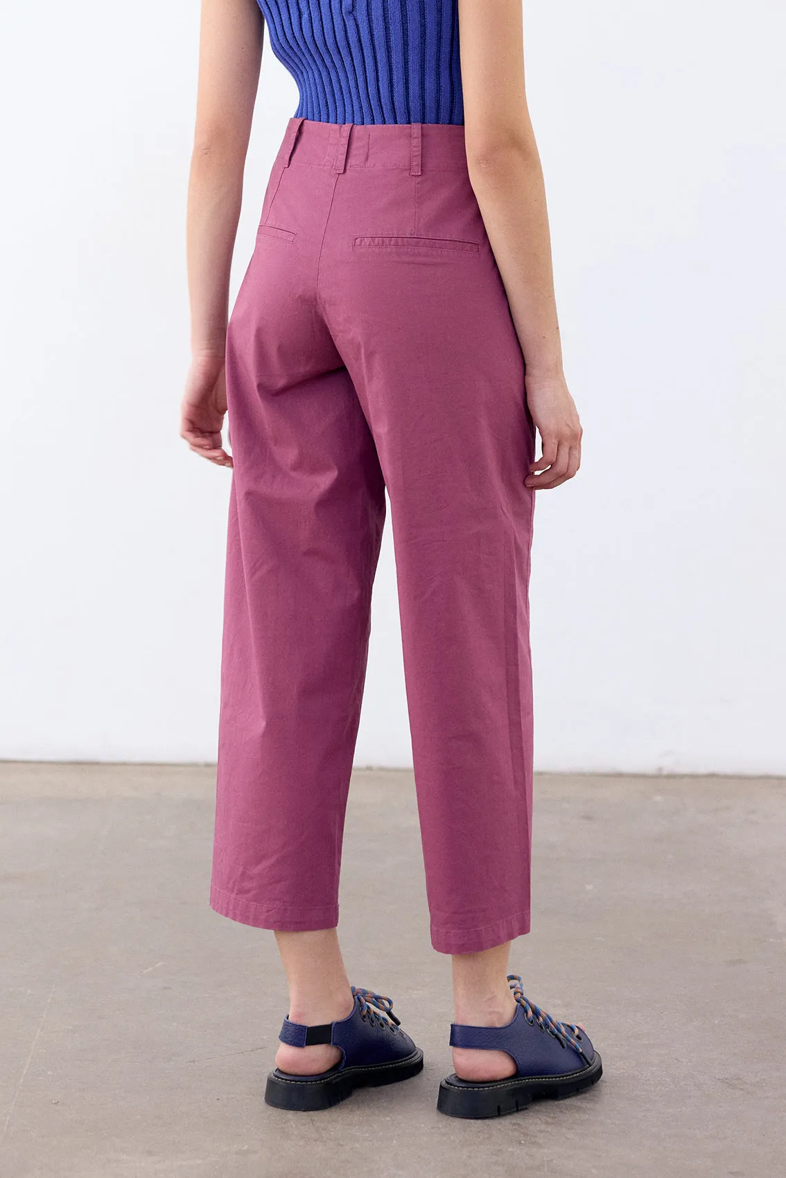 Straight-Fit Pant Cotton Gabardine - Ciruela