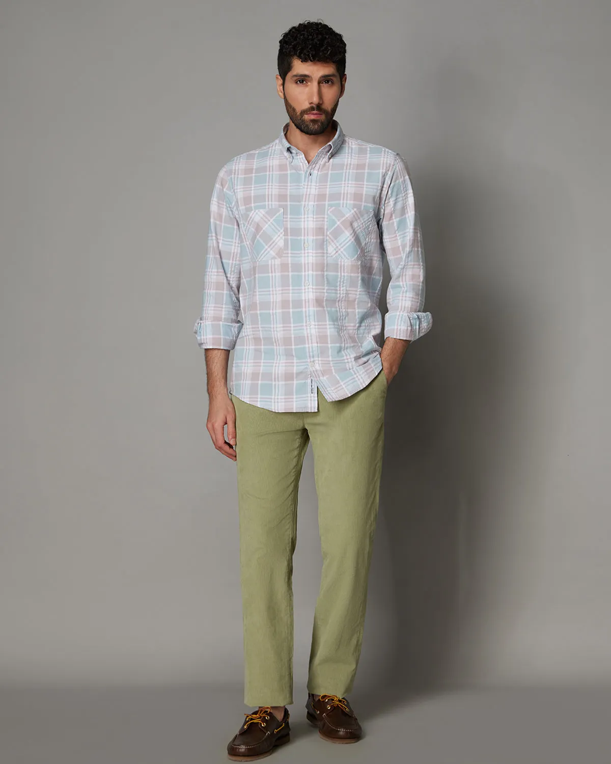 Stretch Corduroy Chinos - Green