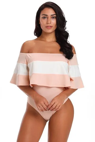 Stripe Bardot Bodysuit