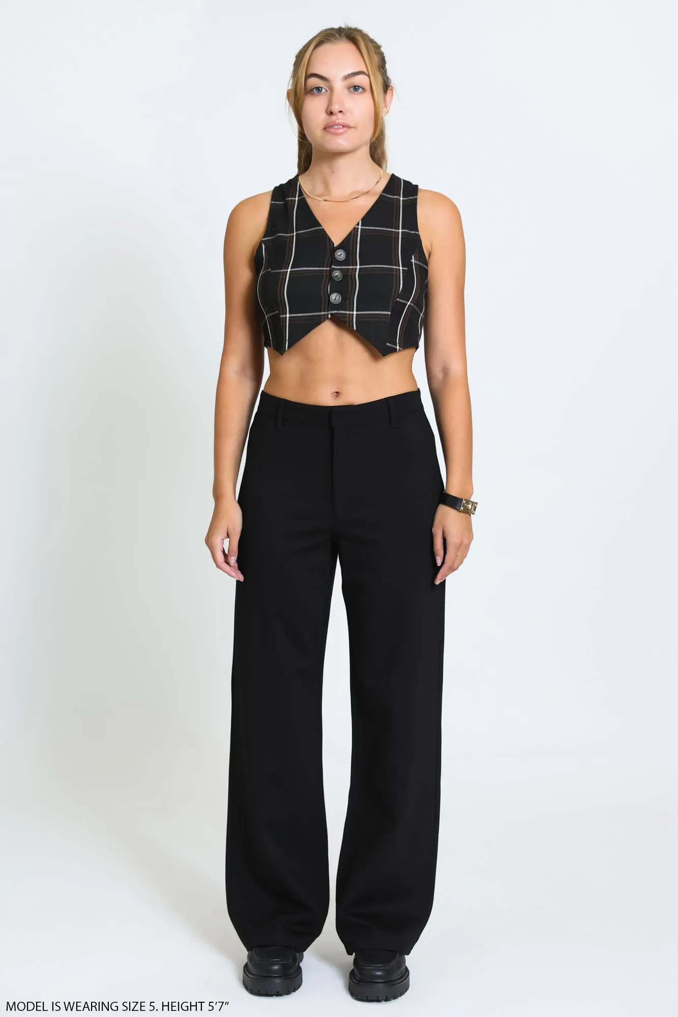 SUPER HIGH RISE WIDE LEG TROUSER - BLACK