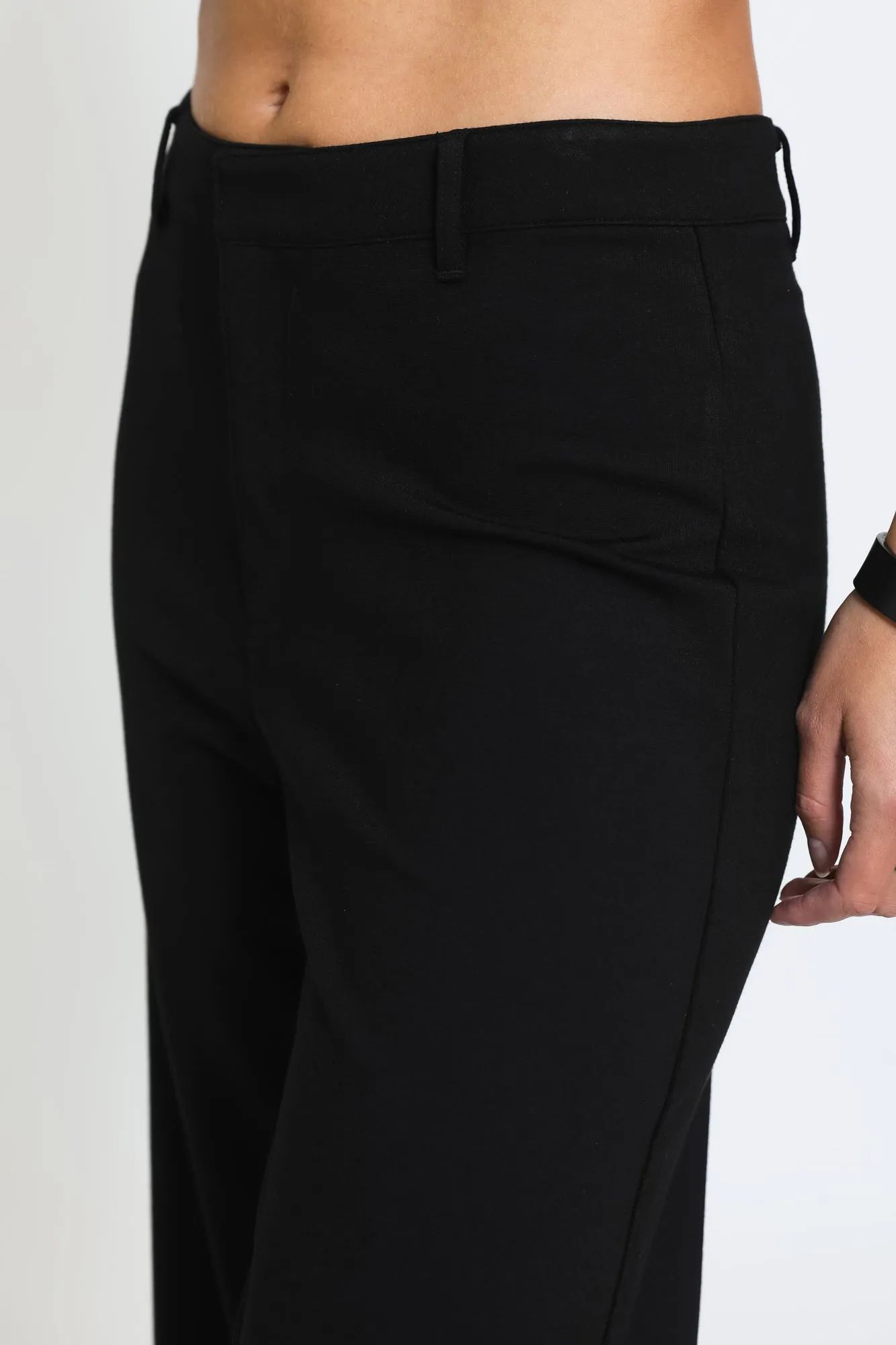 SUPER HIGH RISE WIDE LEG TROUSER - BLACK