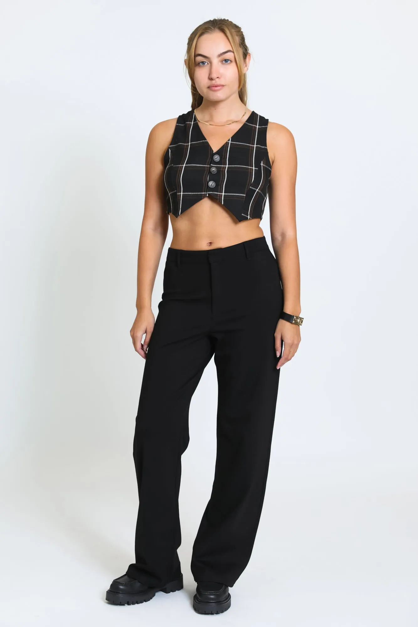 SUPER HIGH RISE WIDE LEG TROUSER - BLACK