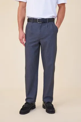 TAPERED DOUBLE PLEAT TROUSER - GREY