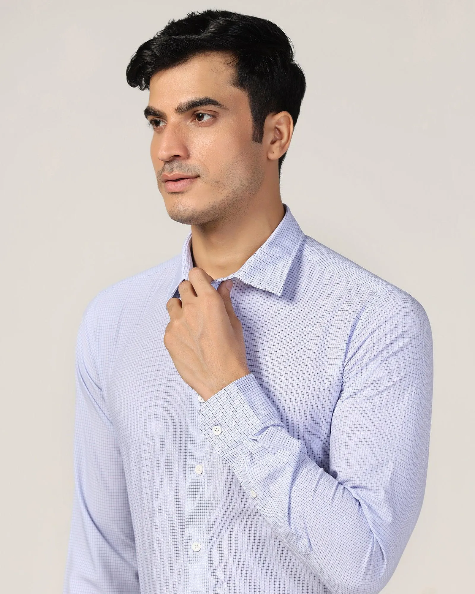 TechPro Formal Blue Check Shirt - Valdo