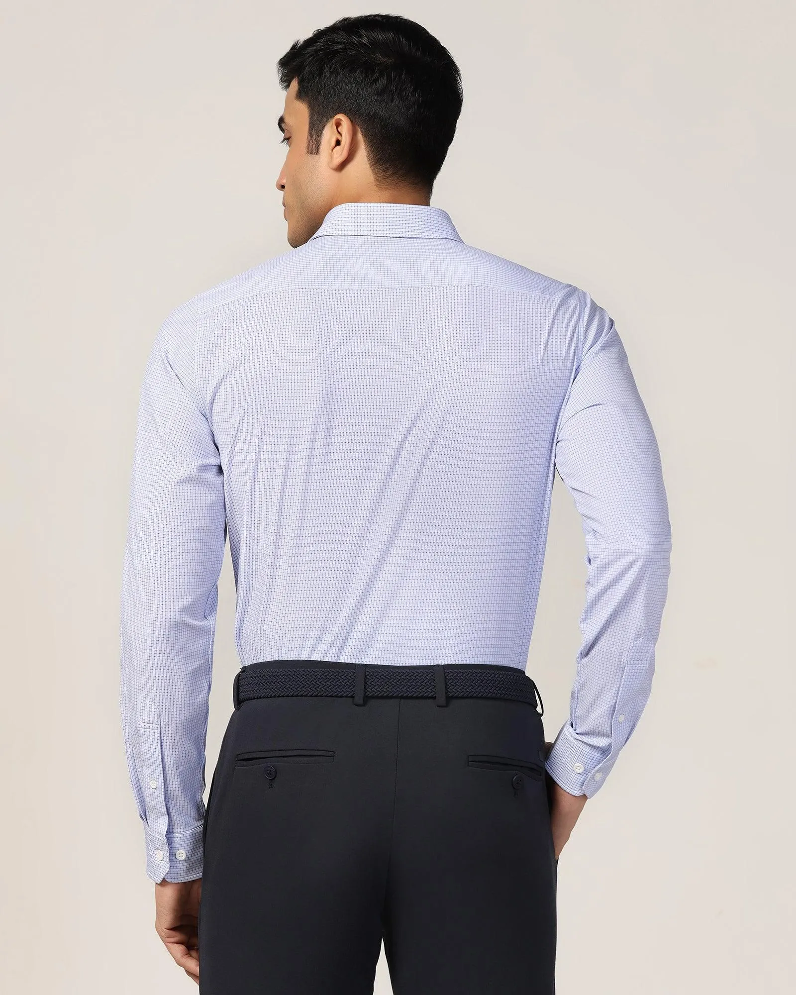 TechPro Formal Blue Check Shirt - Valdo