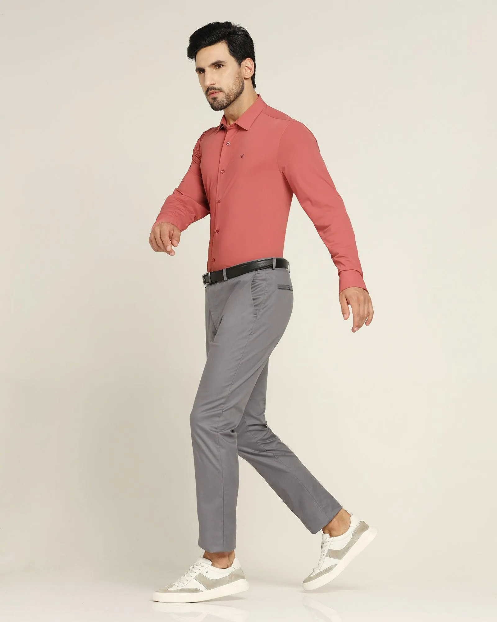 TechPro Formal Dusty Pink Solid Shirt - Zabka