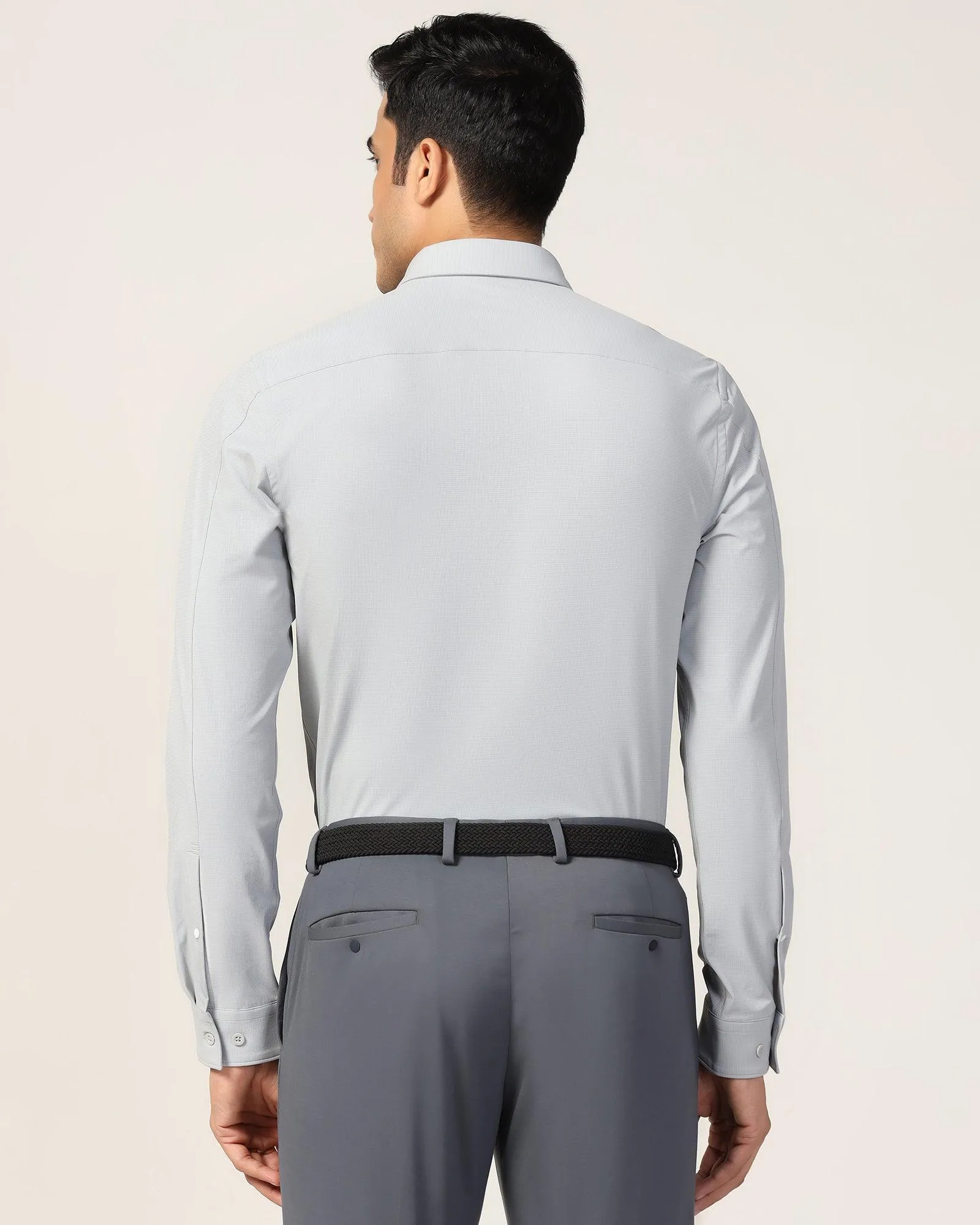 TechPro Formal Grey Textured Shirt - Poxet