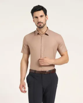 TechPro Formal Half Sleeve Brown Check Shirt - Becki