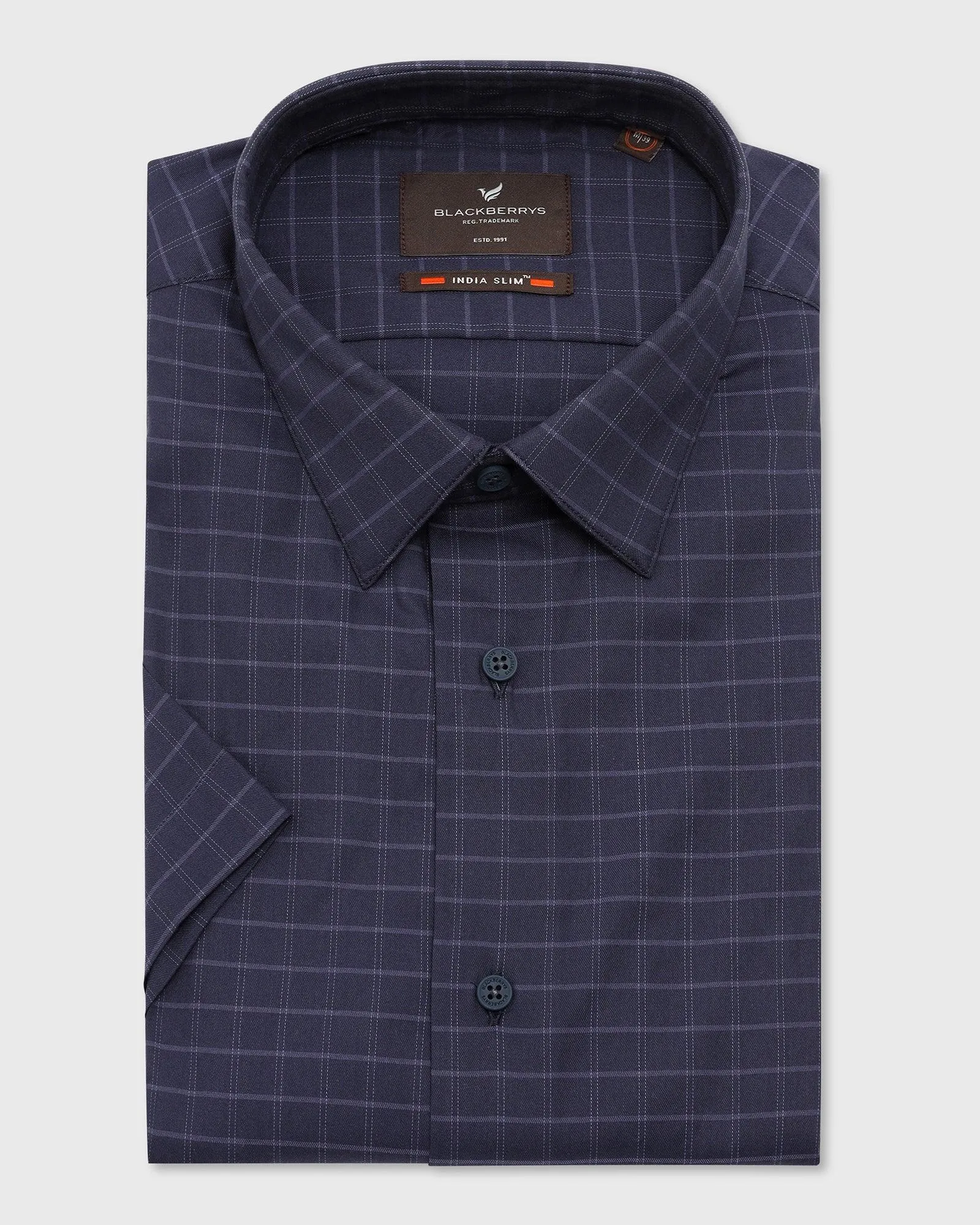 TechPro Formal Half Sleeve Purple Check Shirt - Becki