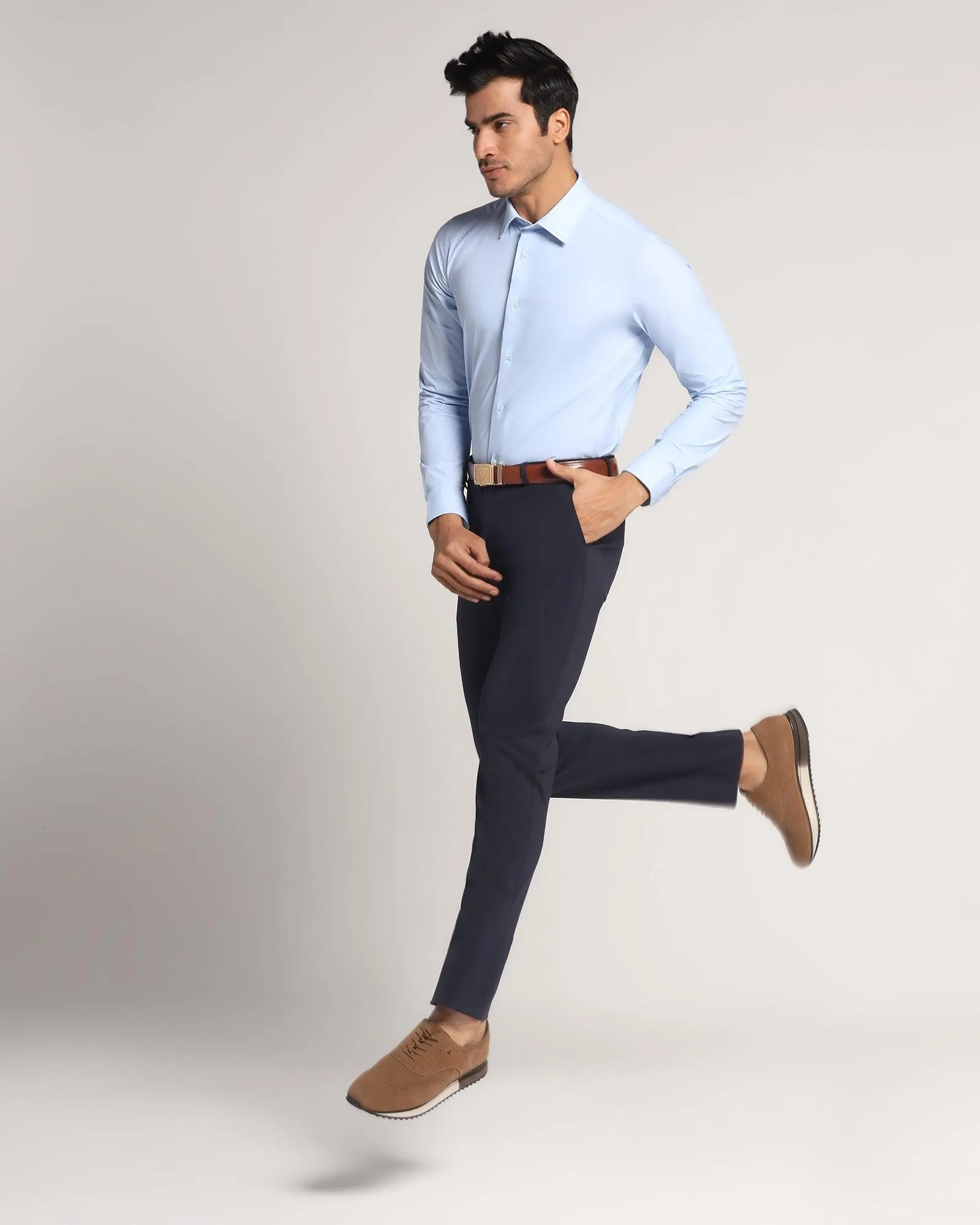 TechPro Slim Fit B-91 Formal Navy Solid Trouser - Explorer