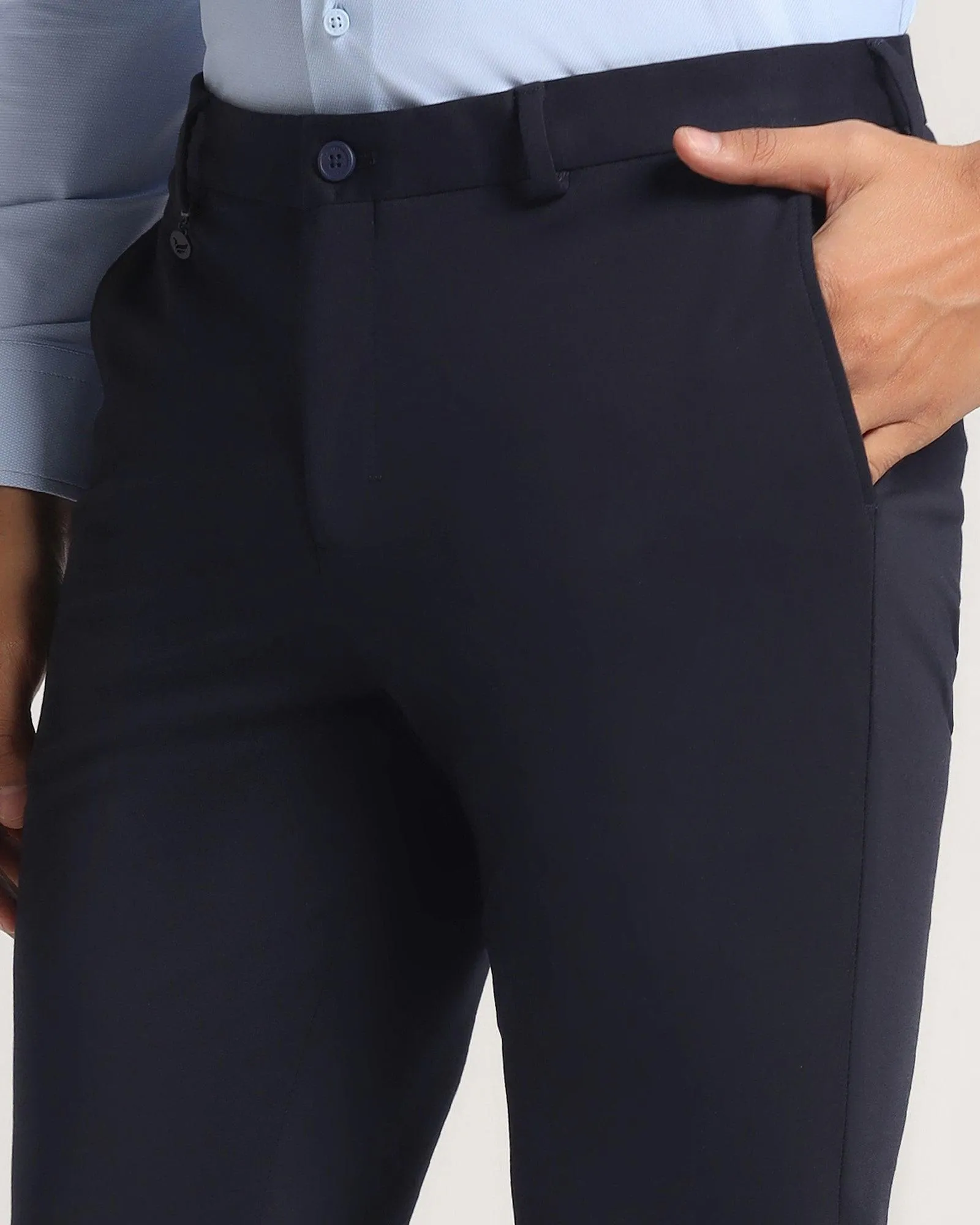 TechPro Slim Fit B-91 Formal Navy Solid Trouser - Explorer