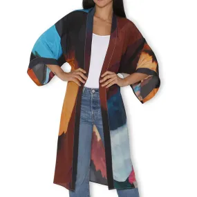 The Artists Label 'Awaken My Heart' Silk Kimono Robe