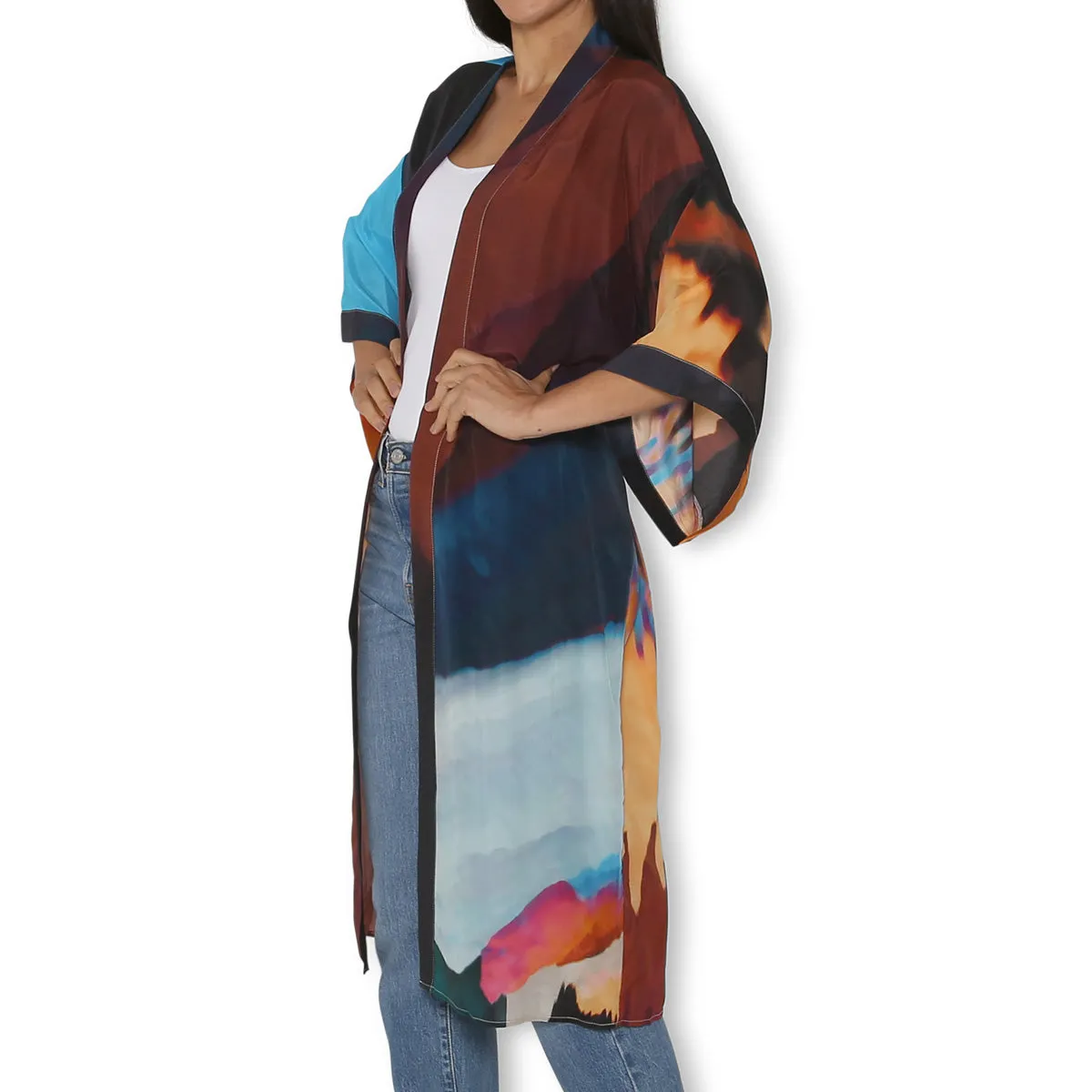 The Artists Label 'Awaken My Heart' Silk Kimono Robe