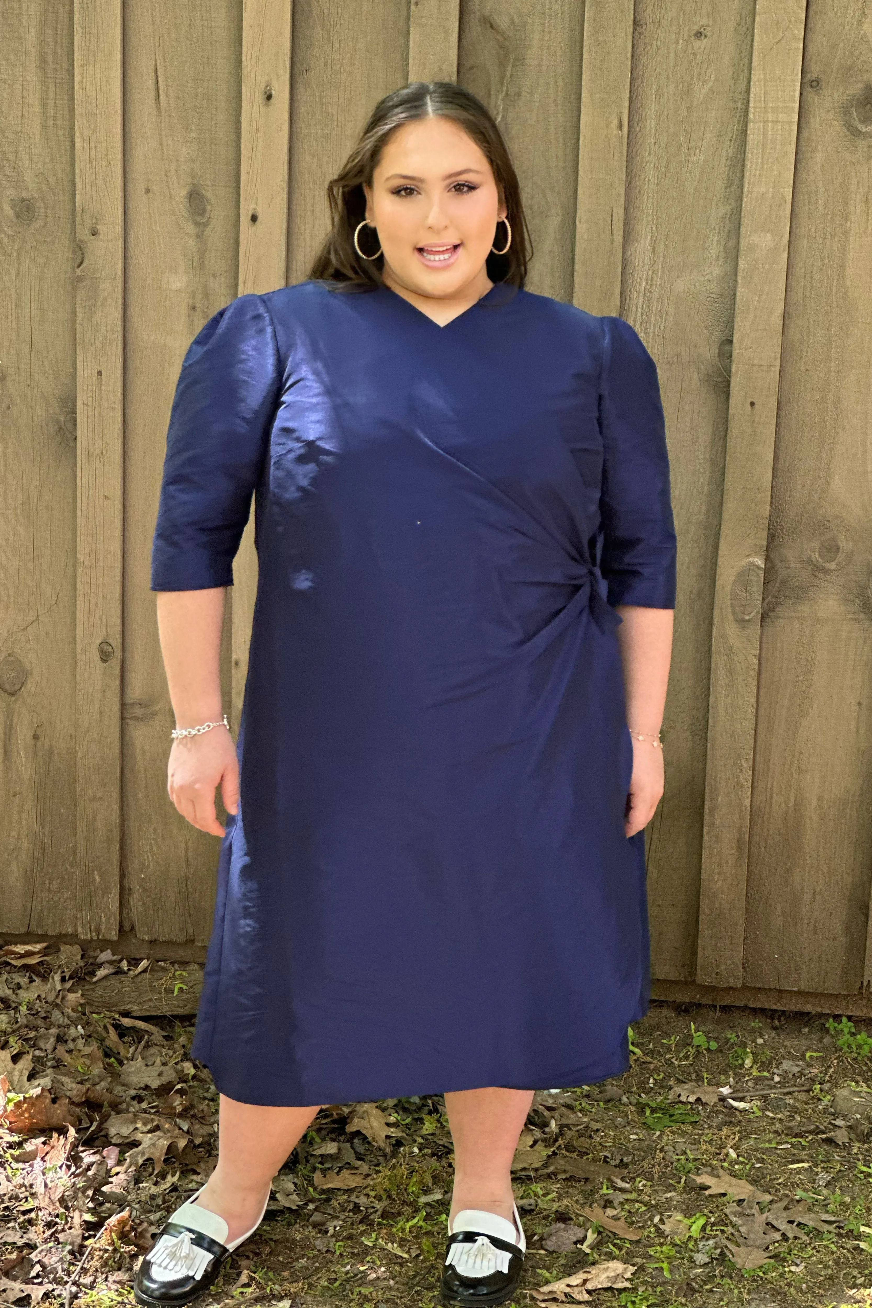 The "Wrap" Dress (Navy Taffeta)