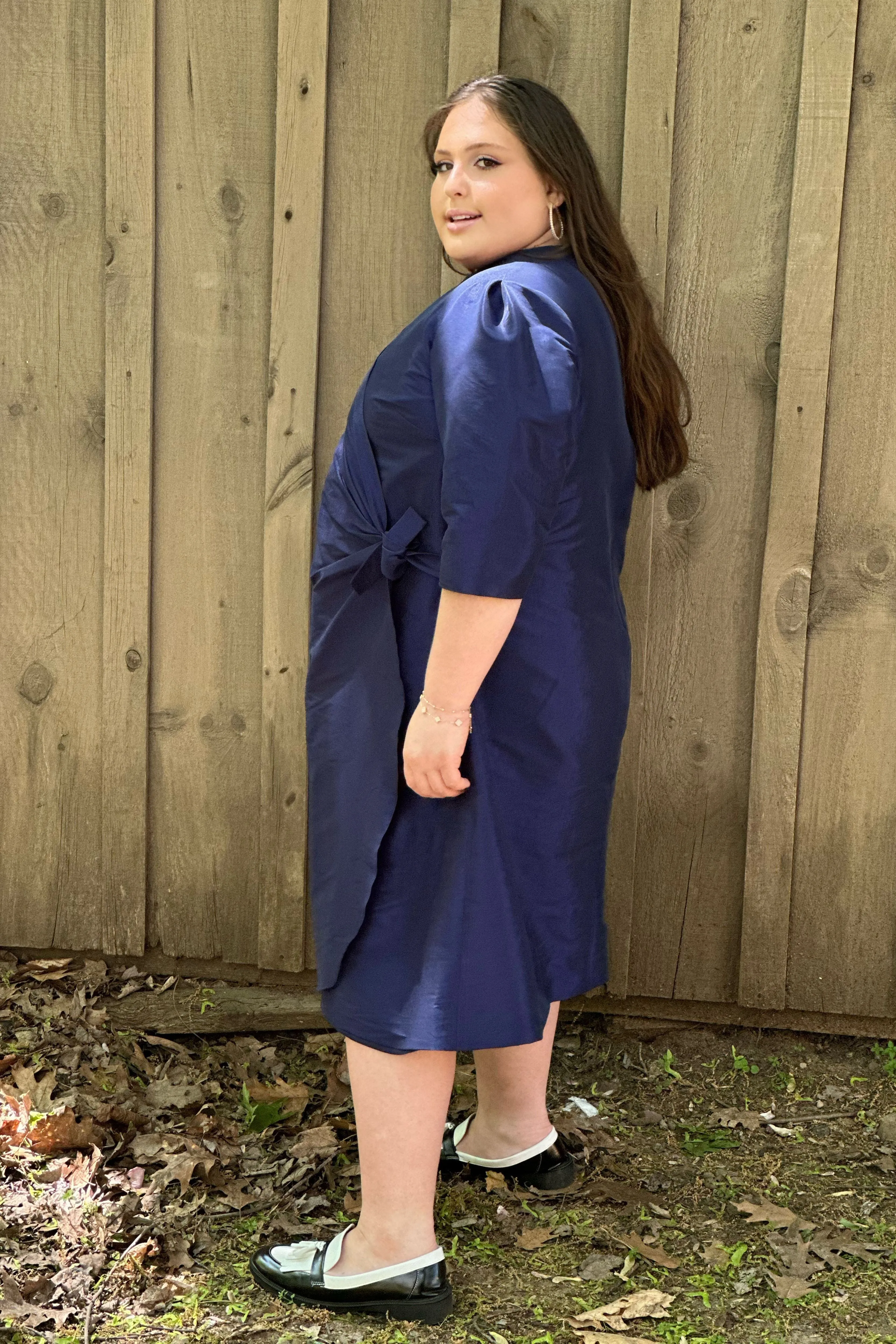 The "Wrap" Dress (Navy Taffeta)