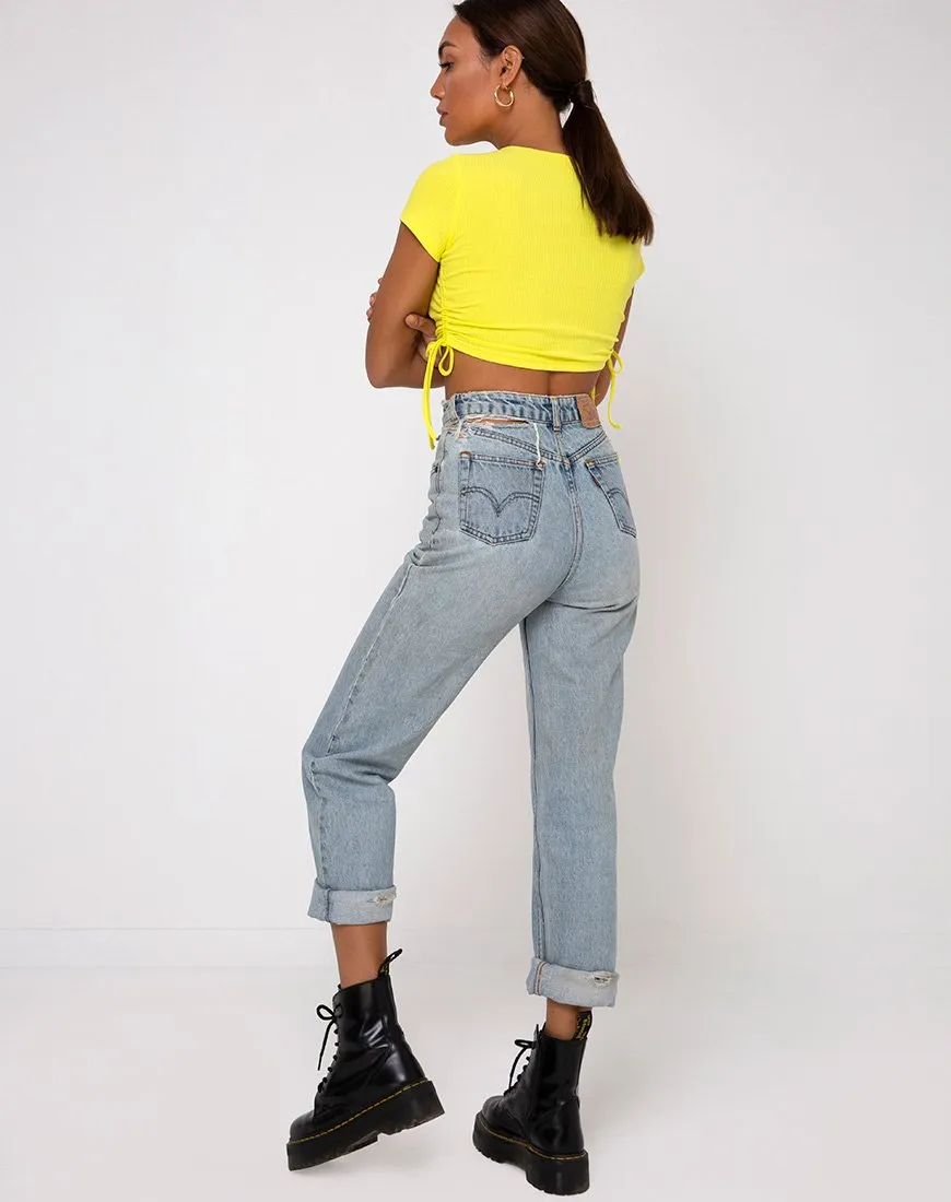 Tiner Crop Top in Rib Sunny Yellow