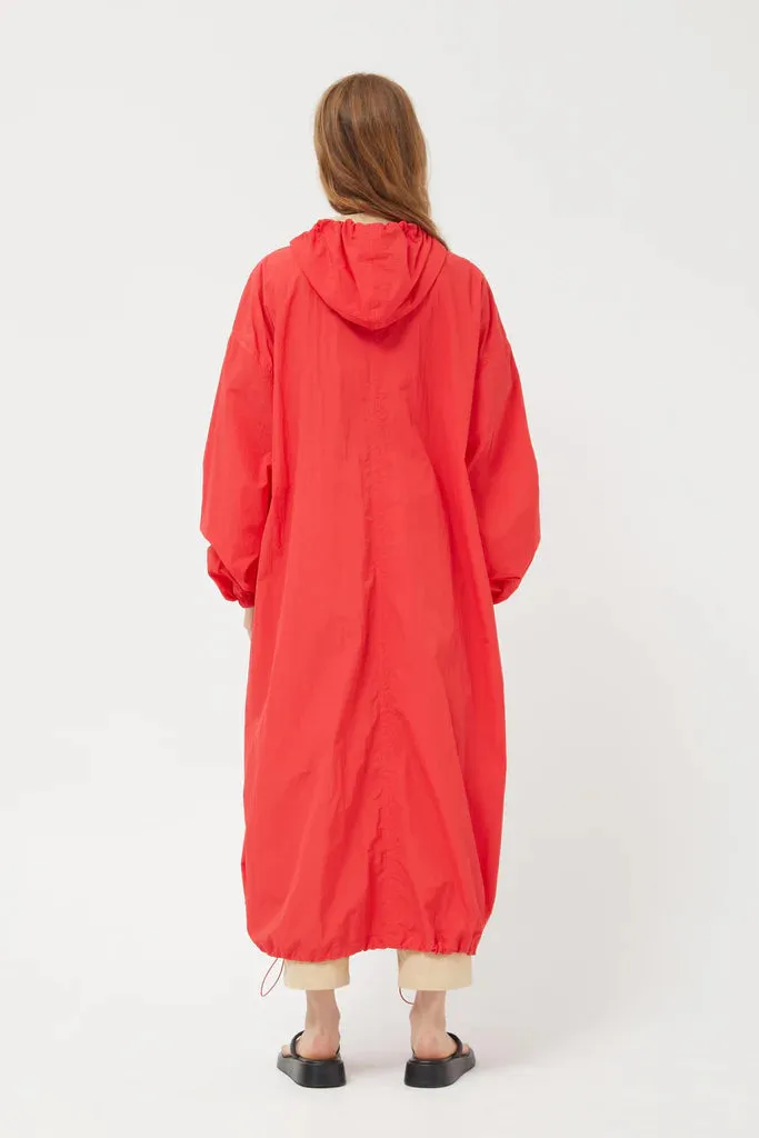 Tomato Red Lightweight Trench Coat