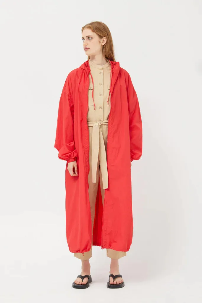 Tomato Red Lightweight Trench Coat