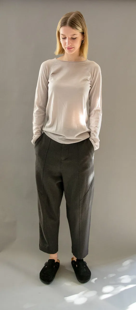 Transit Par Such Relaxed Wool Trouser in Mud