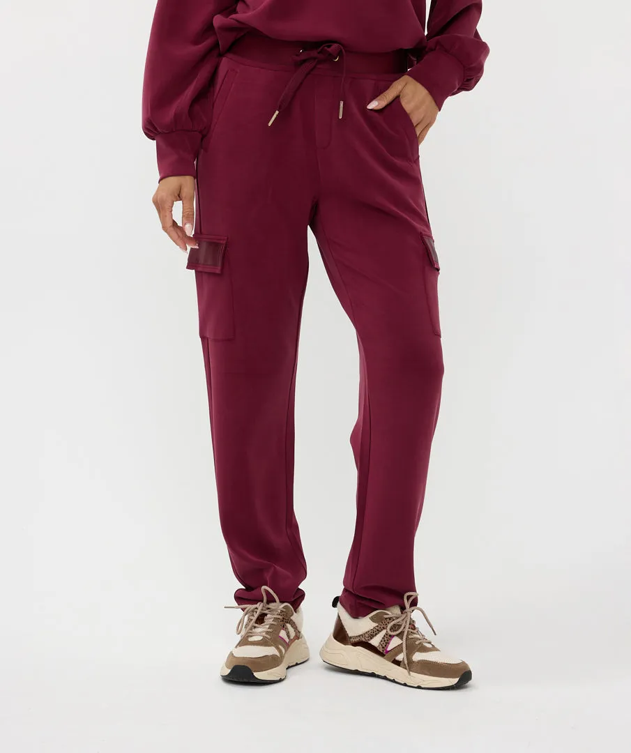 Trouser Cargo Satin Modal - Wine