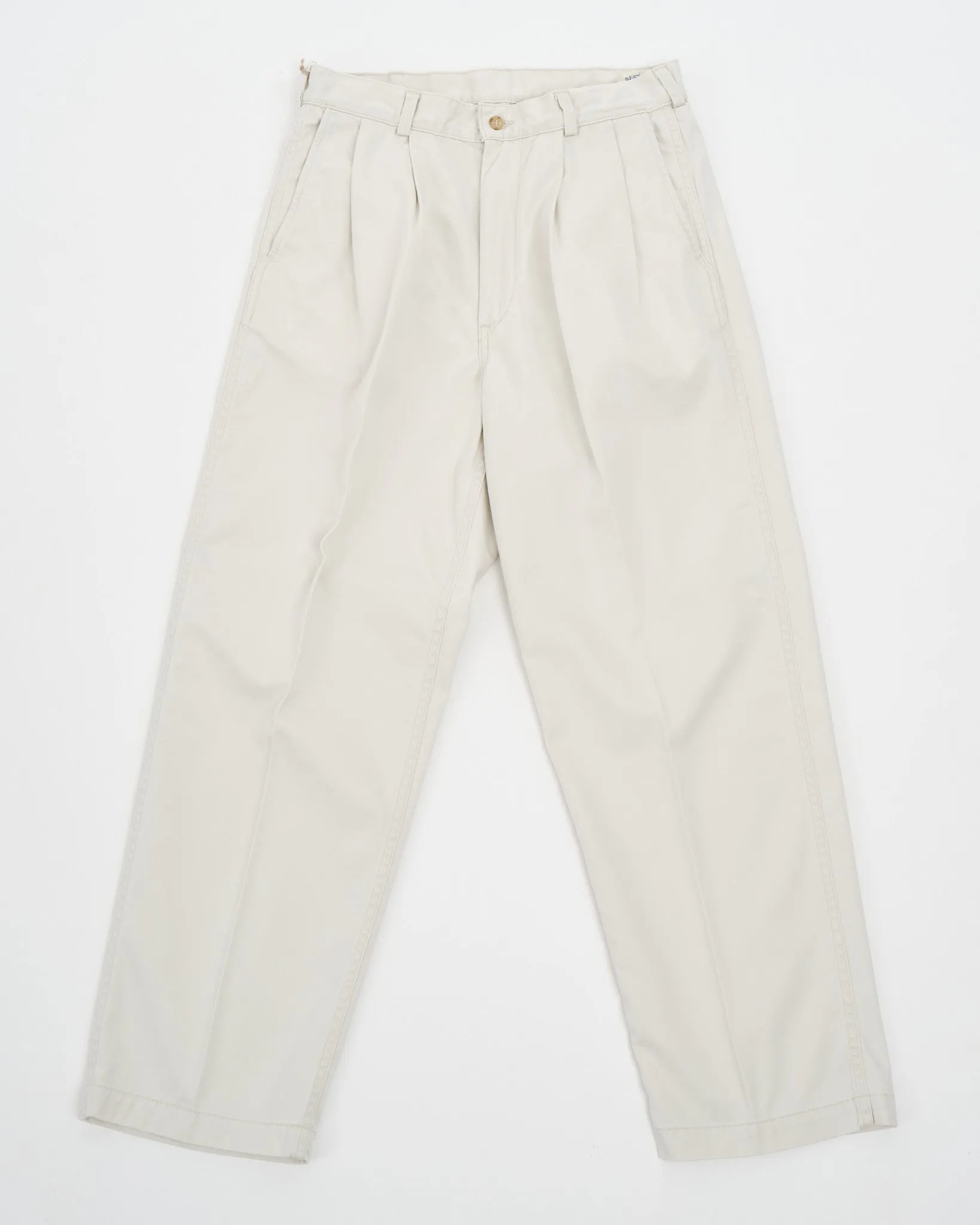 TWO TUCK WIDE TROUSERS IVORY