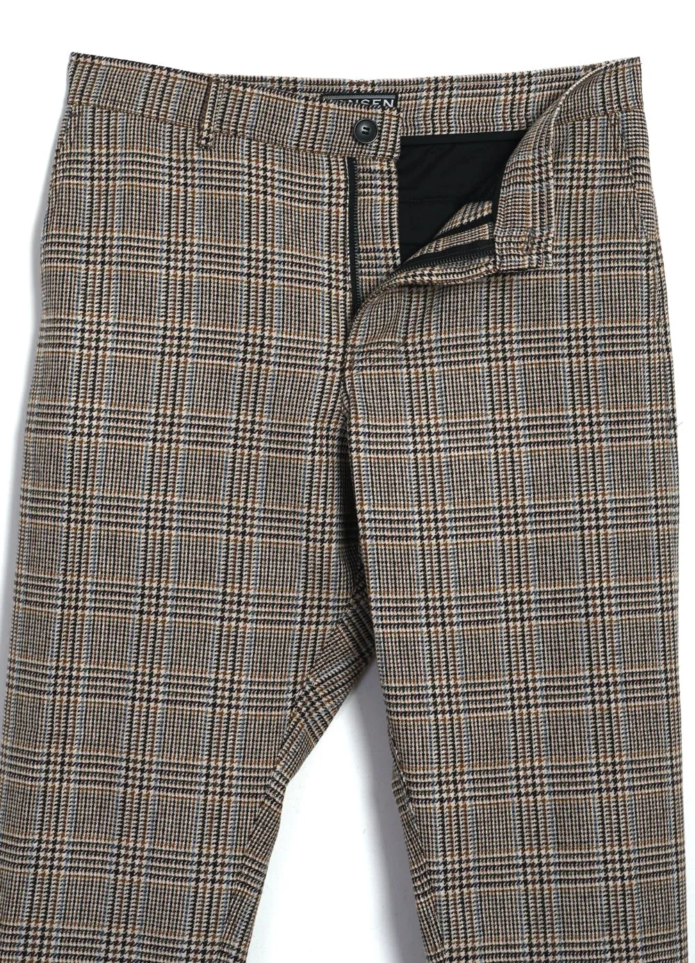 TYGE | Wide Cut Cropped Trousers | Classic Checks