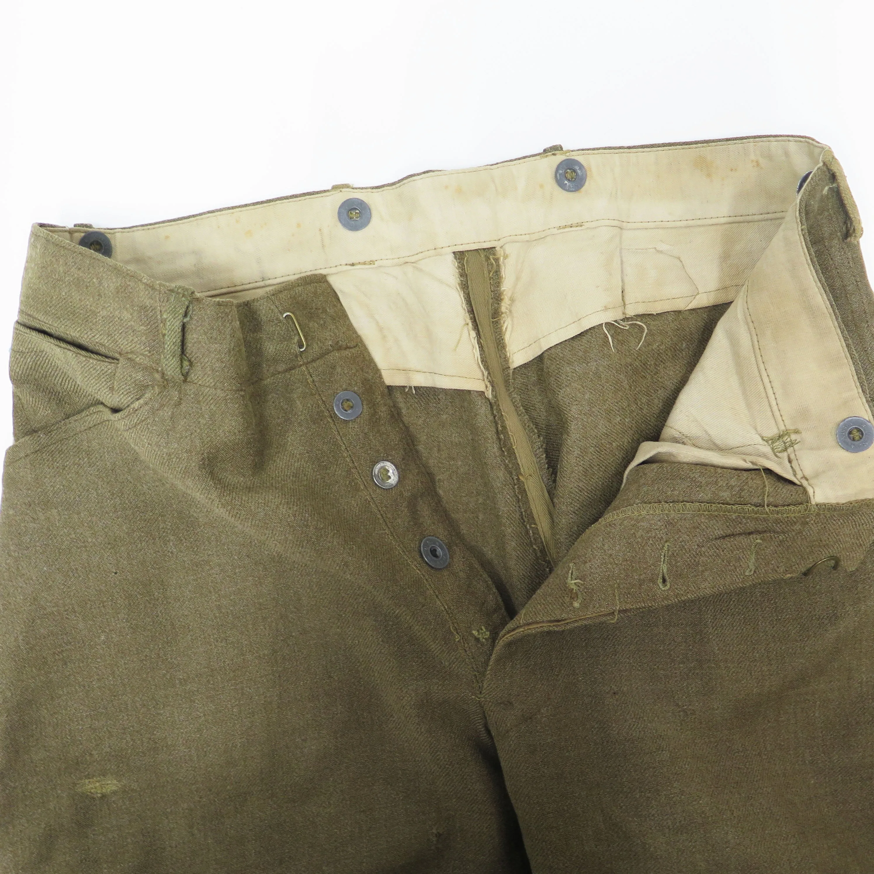 US ARMY BUCKLE BACK FIELD TROUSERS WOOL JODHPURS 1910'S SIZE 32X27