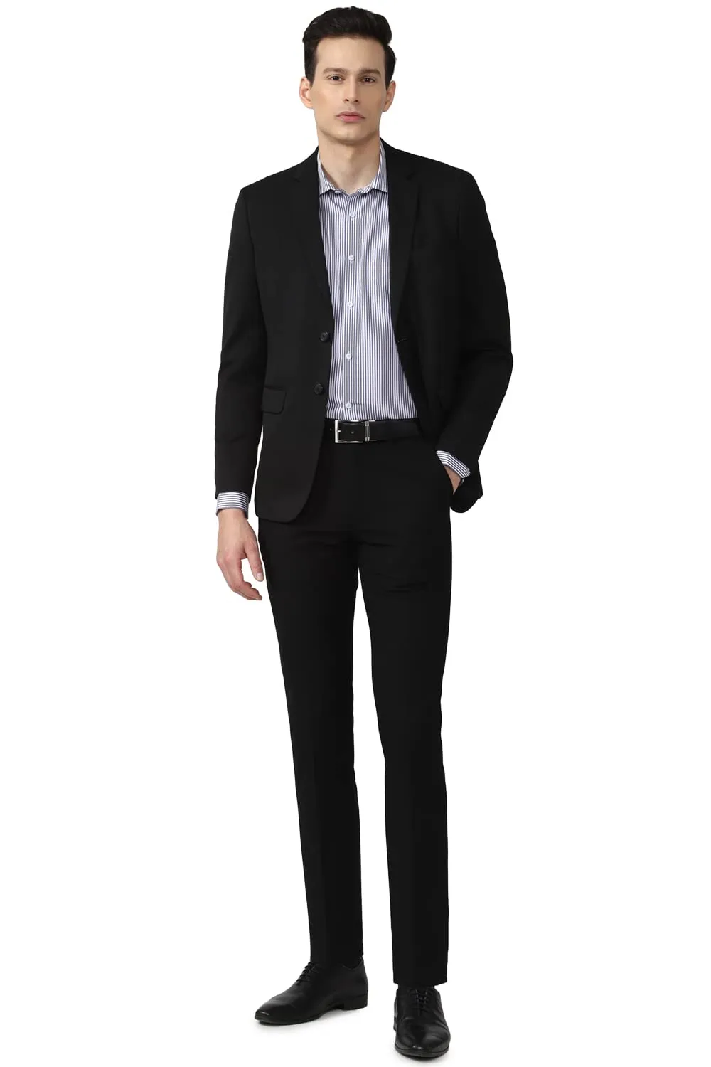 Van Heusen Men's Slim Pants (VHTFTSLBD66038_Black_34)