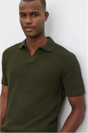 Velvet by Graham & Spencer Men's Niklas Short Sleeve Polo | Olive | Clearance Final Sale