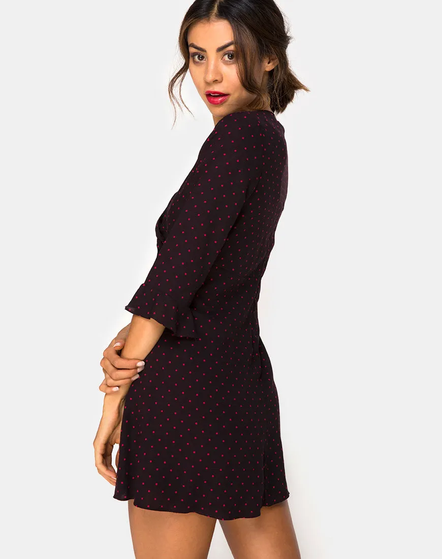 Vinon Dress in Cuban Dot Red