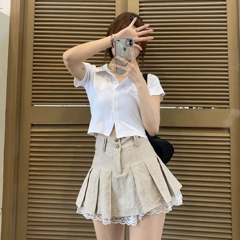 Vintage Khaki Skirt  KF9556