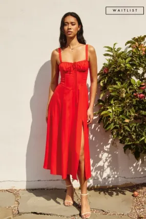 Waitlist 1/22 ♥ Brooklyn Sleeveless Corset Midi Dress Red