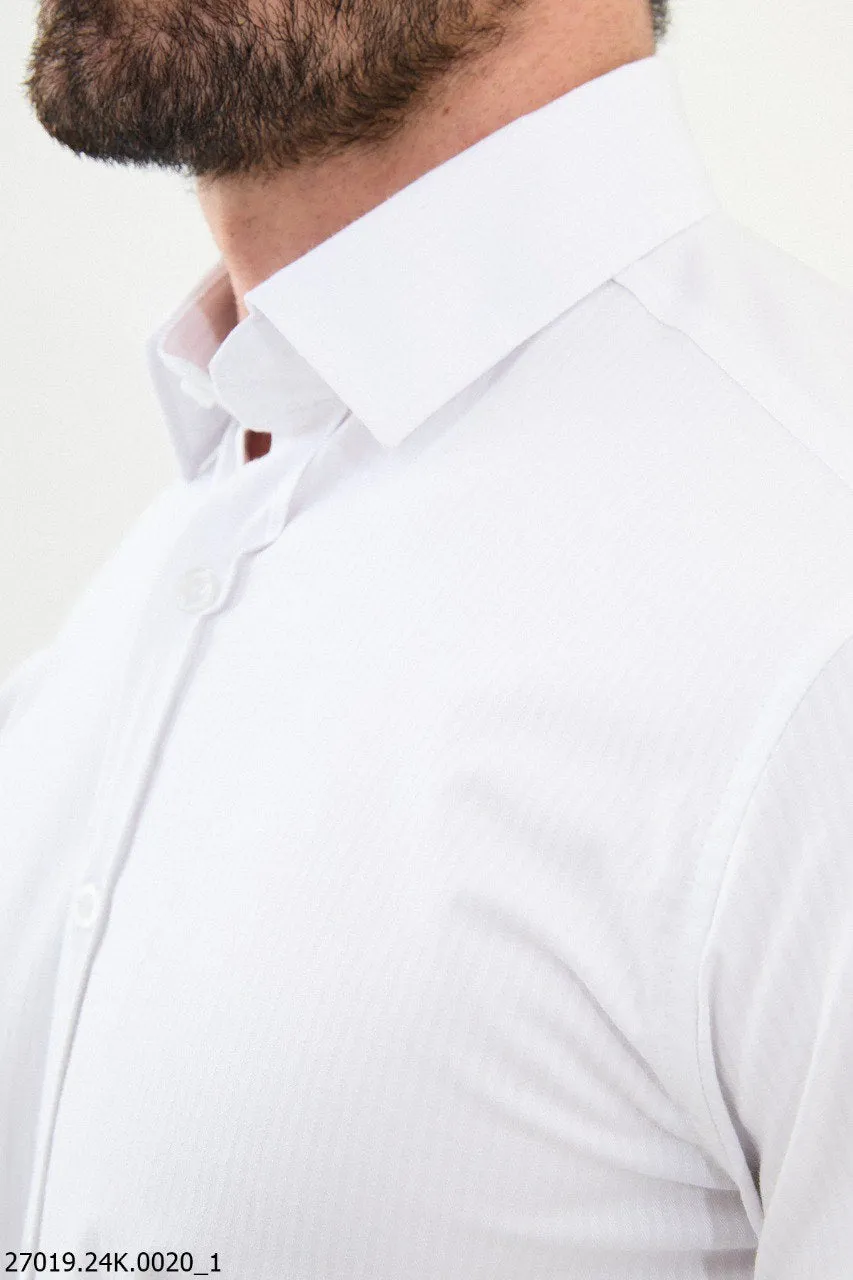 White Slim-Fit Formal Shirt for Men.