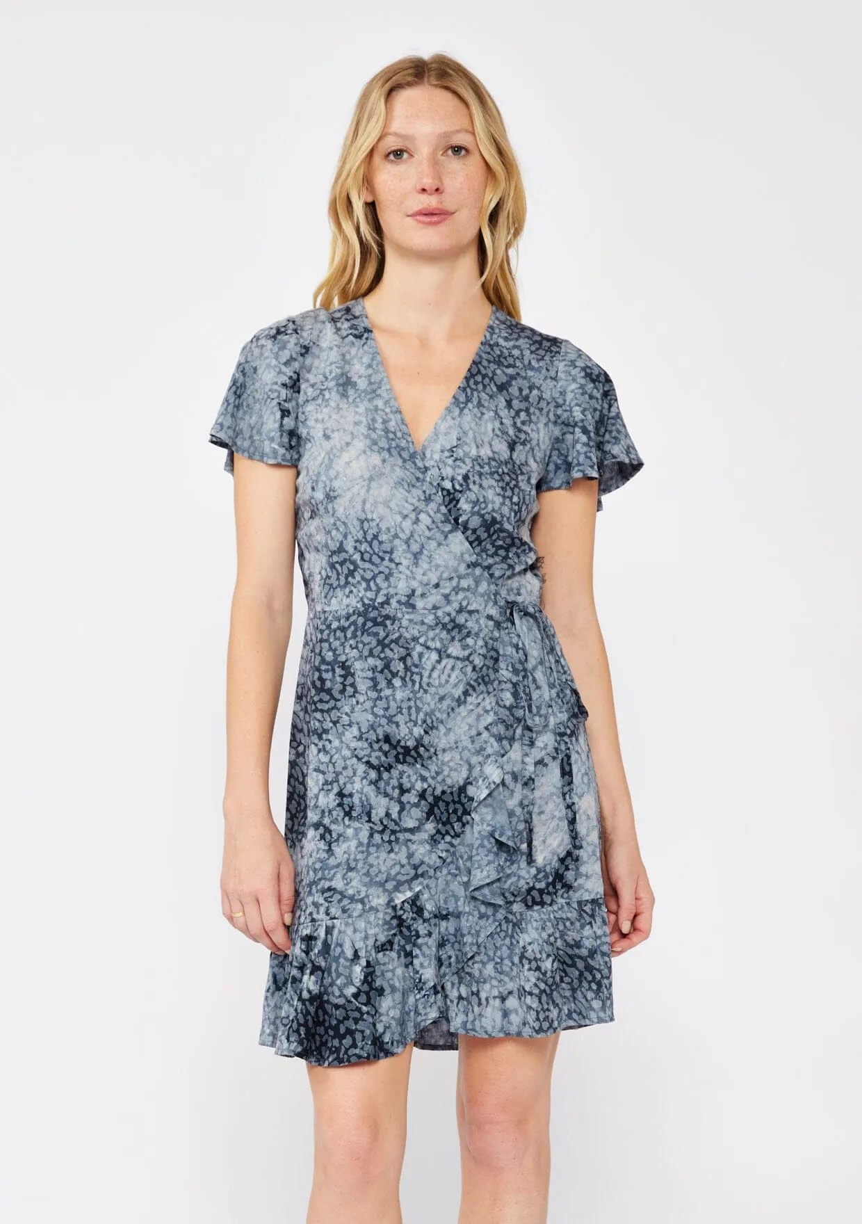 Wild Sky Mini Wrap Dress