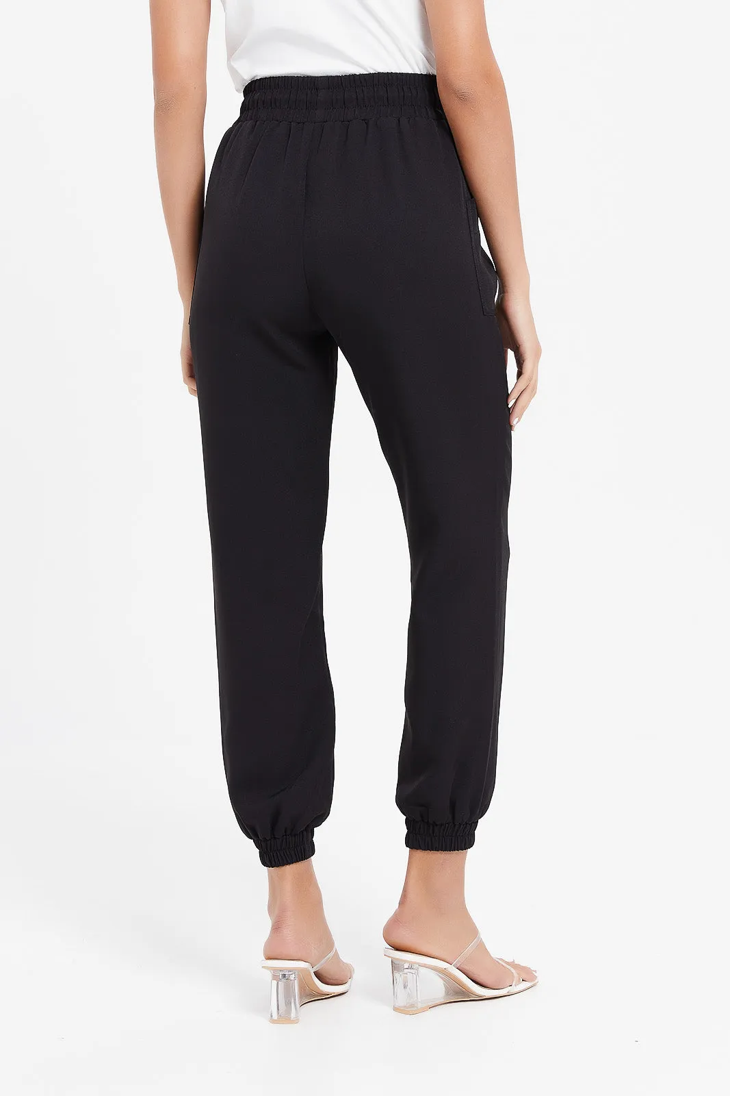 Women Black Tapered Pants