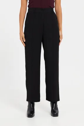 Women Black Tapered Trouser