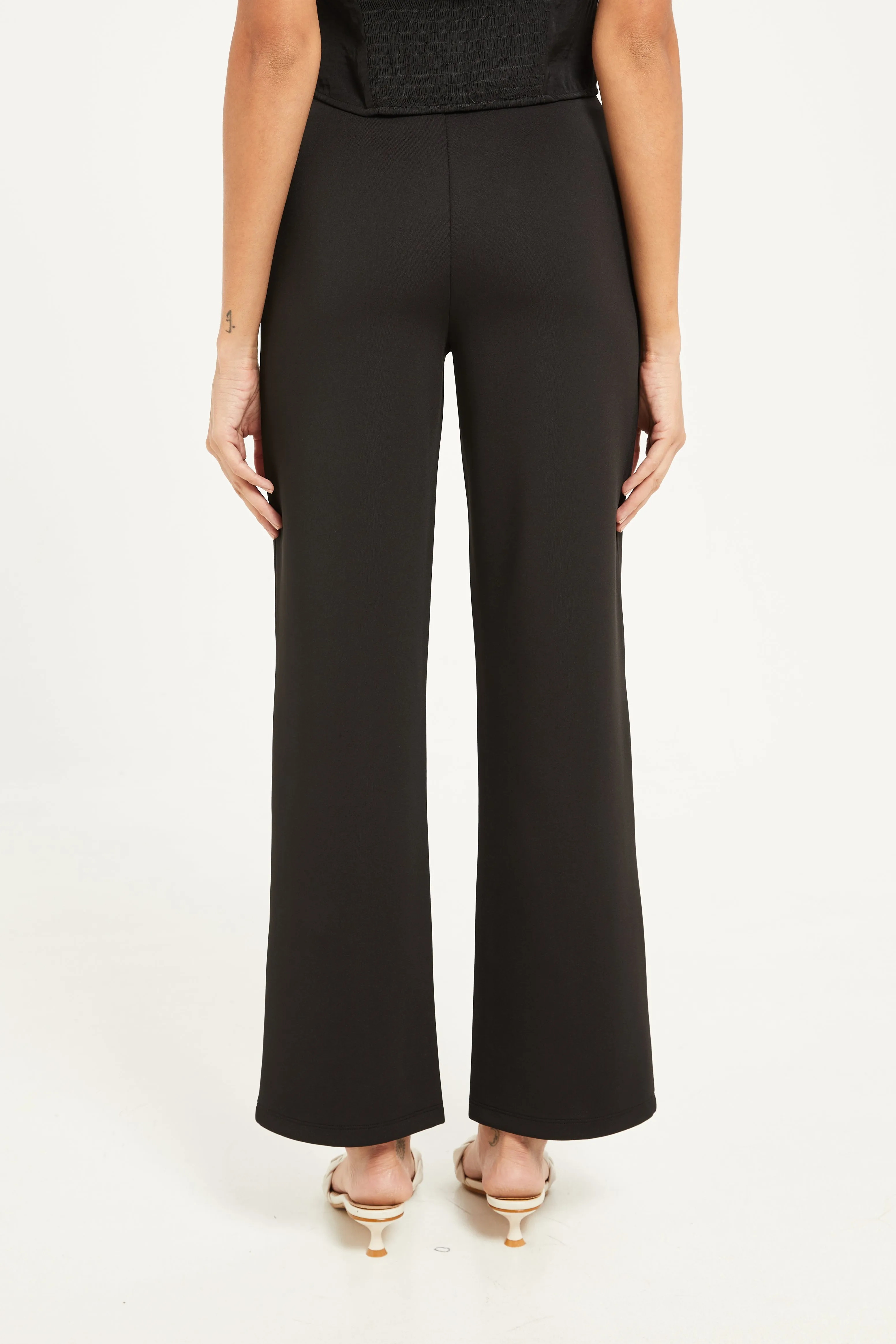 Women Black Wide Leg Trousers