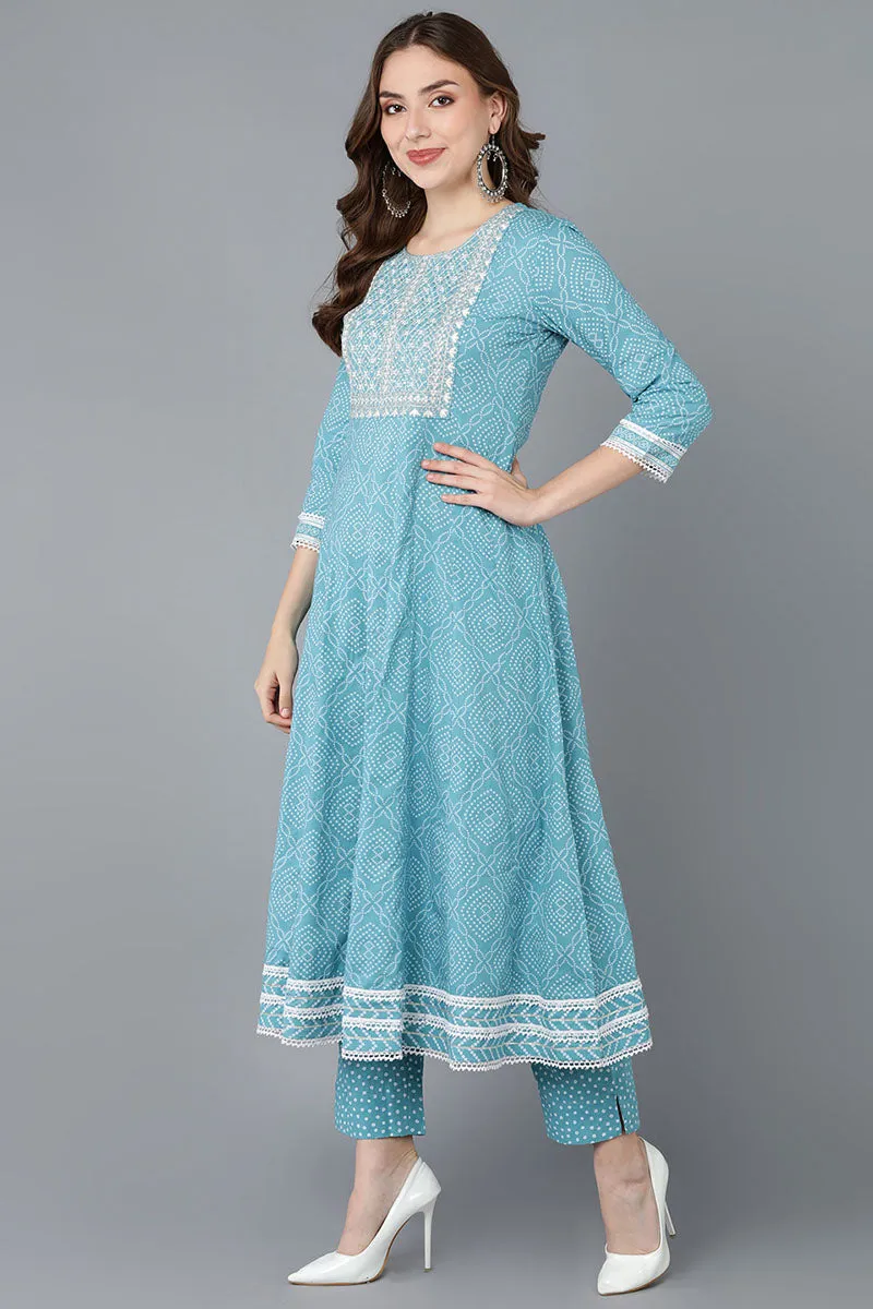 Women Blue Rayon Blend Kurta Trousers With Dupatta